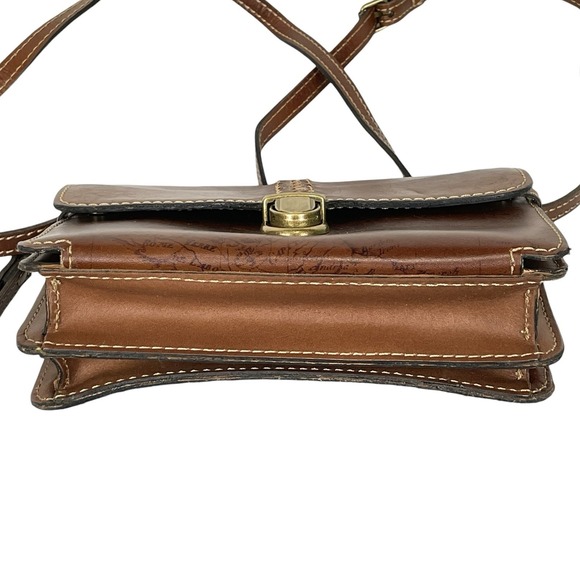 Patricia Nash Map Collection Crossbody Clutch Bag Leather Brass Travel Artisan - Picture 4 of 13